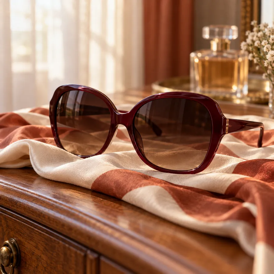 Occhiali da sole Specchia, farfalla oversize bordeaux scuro